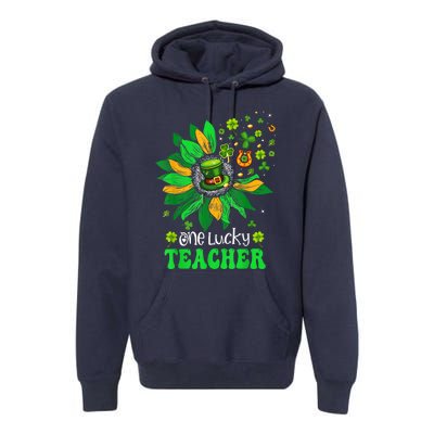 One Lucky Teacher St Patrick's Day Sunflower Premium Hoodie