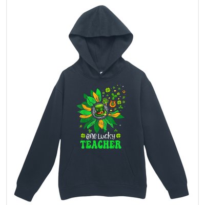 One Lucky Teacher St Patrick's Day Sunflower Urban Pullover Hoodie