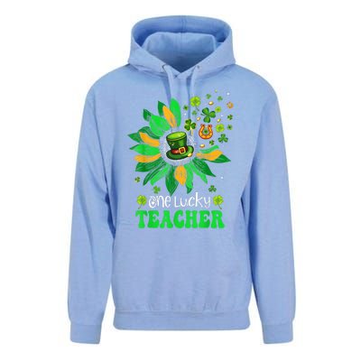 One Lucky Teacher St Patrick's Day Sunflower Unisex Surf Hoodie