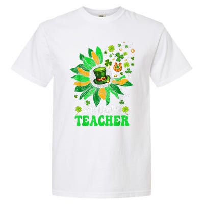 One Lucky Teacher St Patrick's Day Sunflower Garment-Dyed Heavyweight T-Shirt