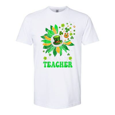 One Lucky Teacher St Patrick's Day Sunflower Softstyle CVC T-Shirt