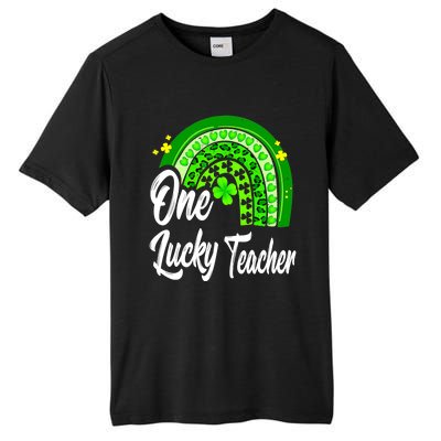 One Lucky Teacher Rainbow Leopard St Patrick’s Day Tall Fusion ChromaSoft Performance T-Shirt