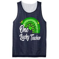 One Lucky Teacher Rainbow Leopard St Patrick’s Day Mesh Reversible Basketball Jersey Tank