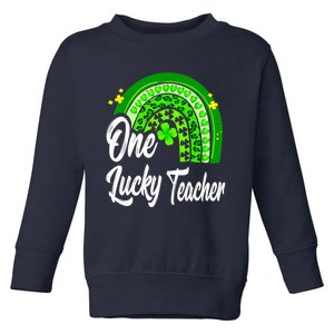 One Lucky Teacher Rainbow Leopard St Patrick’s Day Toddler Sweatshirt