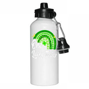 One Lucky Teacher Rainbow Leopard St Patrick’s Day Aluminum Water Bottle