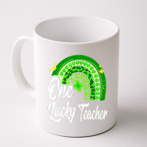 One Lucky Teacher Rainbow Leopard St Patrick’s Day Coffee Mug