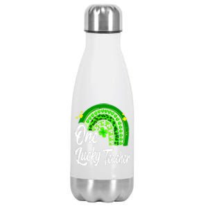 One Lucky Teacher Rainbow Leopard St Patrick’s Day Stainless Steel Insulated Water Bottle