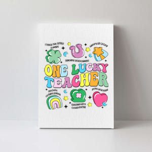 One Lucky Teacher Retro Teacher St PatrickS Day Teaching Canvas