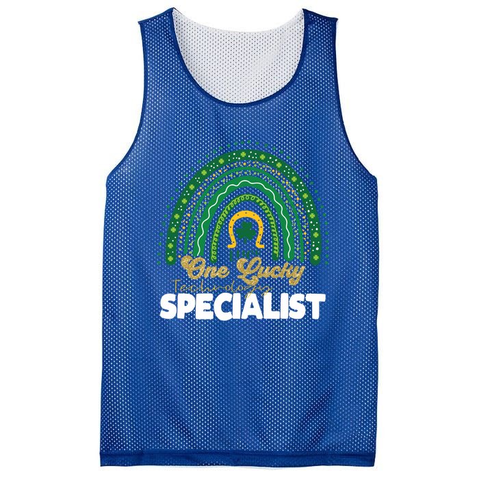 One Lucky Technology Specialist Rainbow St Patricks Day Gift Mesh Reversible Basketball Jersey Tank