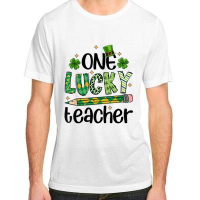 One Lucky Teacher St. Patrick S Day Irish Teacher Shamrock Adult ChromaSoft Performance T-Shirt