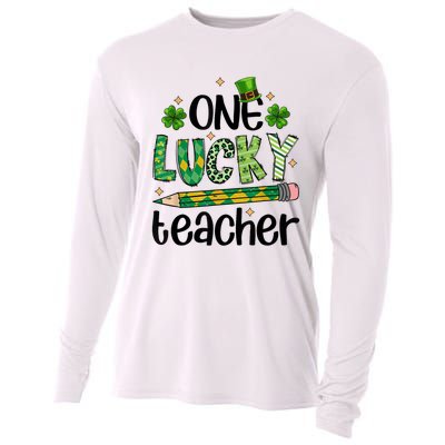 One Lucky Teacher St. Patrick S Day Irish Teacher Shamrock Cooling Performance Long Sleeve Crew