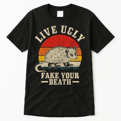 Opossum Live Ugly Fake Your Death Vintage Funny Opossum Tall T-Shirt