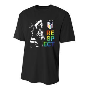 Officially Licensed U.S. Soccer USWNT Respect Pride Youth Performance Sprint T-Shirt