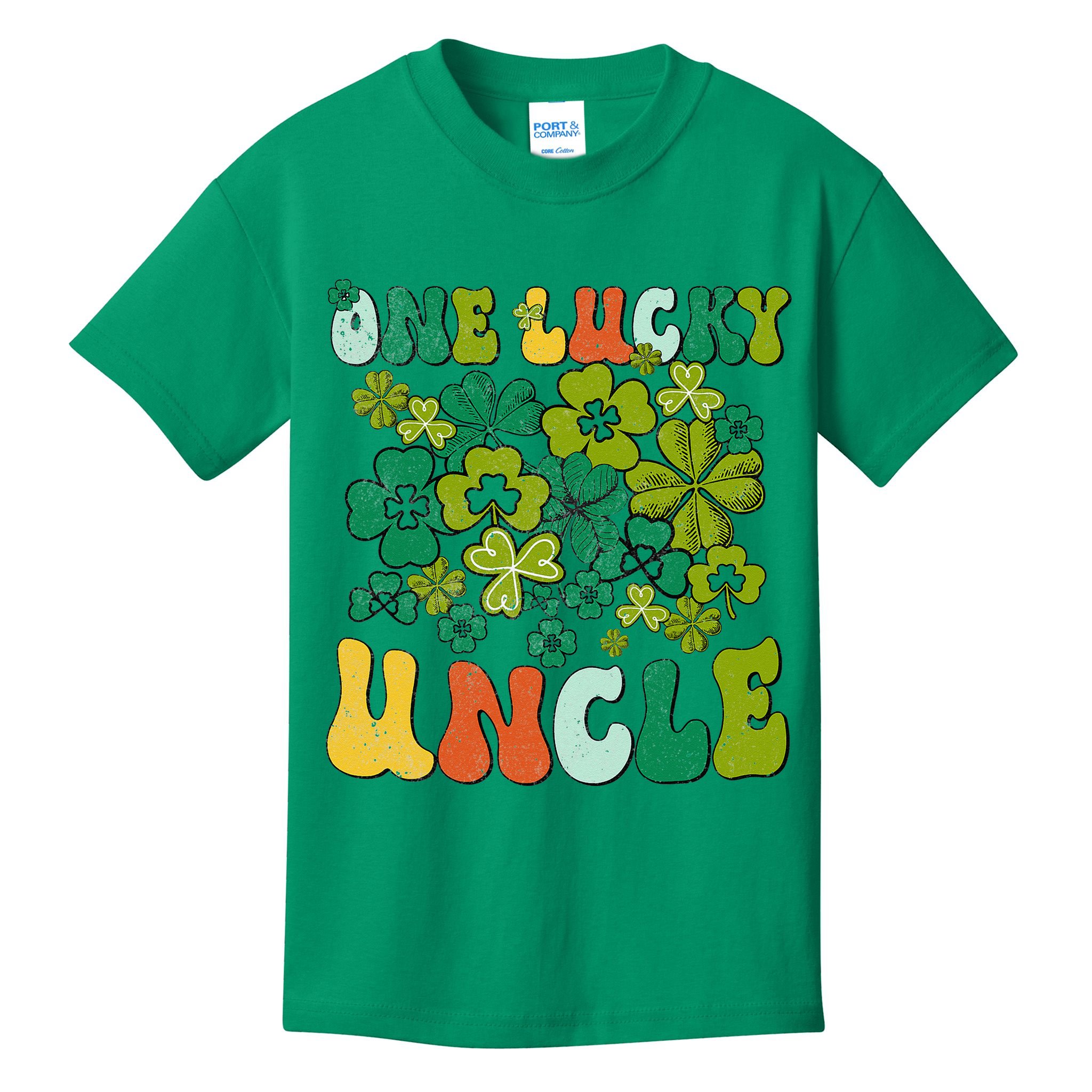 One Lucky Uncle Happy St Patrick's Day Irish Family Kids T-Shirt