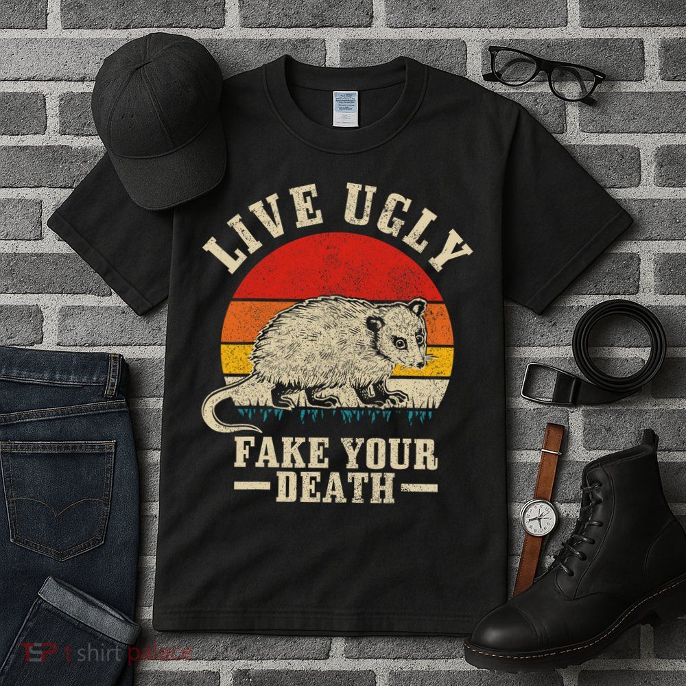 Opossum Live Ugly Fake Your Death Vintage Funny Opossum Tall T-Shirt