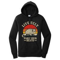 Opossum Live Ugly Fake Your Death Vintage Funny Opossum Women's Pullover Hoodie