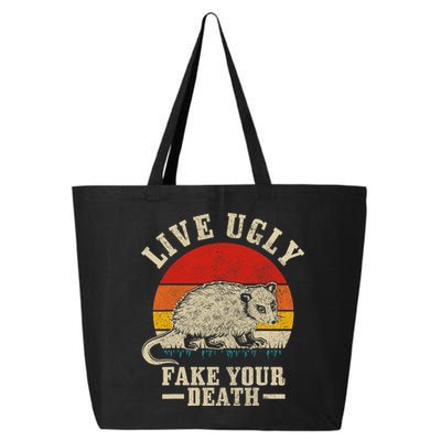 Opossum Live Ugly Fake Your Death Vintage Funny Opossum 25L Jumbo Tote