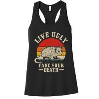 Opossum Live Ugly Fake Your Death Vintage Funny Opossum Women's Racerback Tank