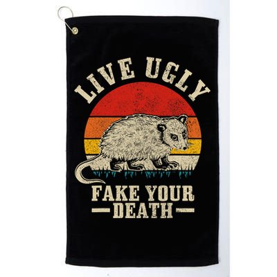 Opossum Live Ugly Fake Your Death Vintage Funny Opossum Golf Towel