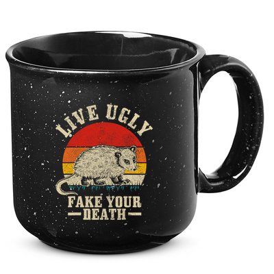 Opossum Live Ugly Fake Your Death Vintage Funny Opossum 15oz Campfire Ceramic Mug