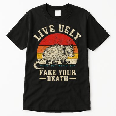 Opossum Live Ugly Fake Your Death Vintage Funny Opossum Tall T-Shirt