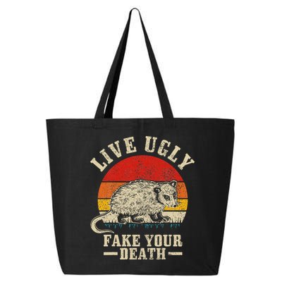 Opossum Live Ugly Fake Your Death Vintage Funny Opossum 25L Jumbo Tote