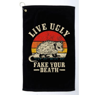 Opossum Live Ugly Fake Your Death Vintage Funny Opossum Platinum Collection Golf Towel