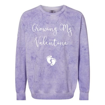 Our Little Valentine Valentines Day Pregnancy Announcet Gift Colorblast Crewneck Sweatshirt