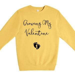 Our Little Valentine Valentines Day Pregnancy Announcet Gift Premium Crewneck Sweatshirt