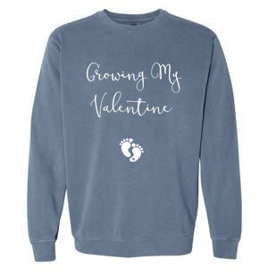 Our Little Valentine Valentines Day Pregnancy Announcet Gift Garment-Dyed Sweatshirt