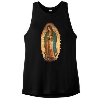 Our Lady Virgen De Guadalupe Virgin Mary Ladies PosiCharge Tri-Blend Wicking Tank