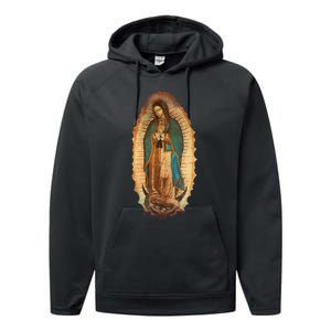 Our Lady Virgen De Guadalupe Virgin Mary Performance Fleece Hoodie