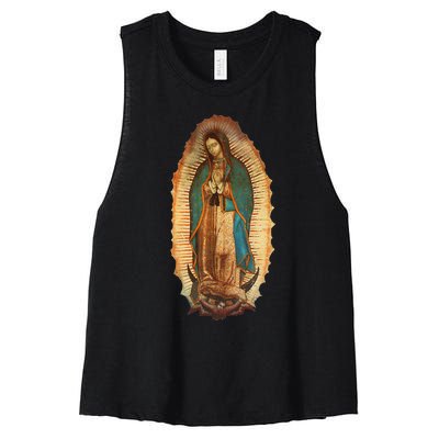 Our Lady Virgen De Guadalupe Virgin Mary Women's Racerback Cropped Tank