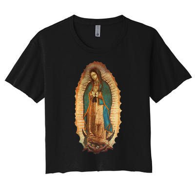 Our Lady Virgen De Guadalupe Virgin Mary Women's Crop Top Tee