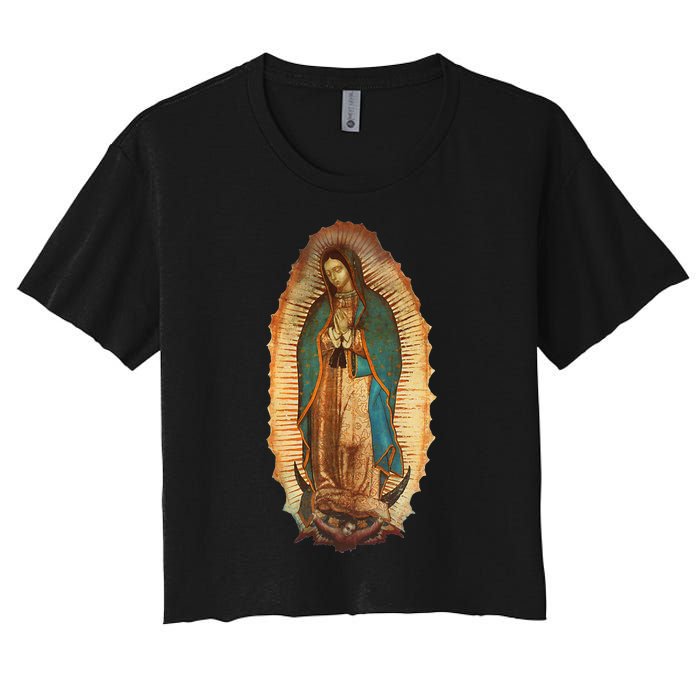 Our Lady Virgen De Guadalupe Virgin Mary Women's Crop Top Tee