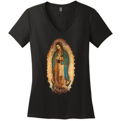 Our Lady Virgen De Guadalupe Virgin Mary Women's V-Neck T-Shirt