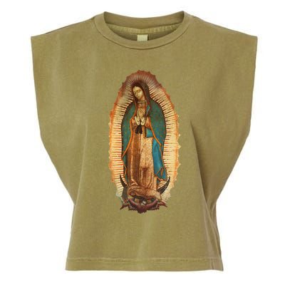 Our Lady Virgen De Guadalupe Virgin Mary Garment-Dyed Women's Muscle Tee