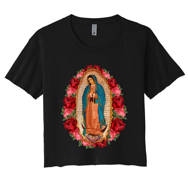 Our Lady Virgen De Guadalupe Virgin Mary Gracias Madre Crop Top