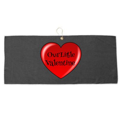 Our Little Valentine For Expectant Mothers Funny Gift Large Microfiber Waffle Golf Towel