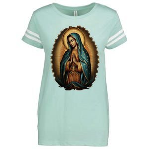 Our Lady Virgen De Guadalupe Virgin Mary Catholic Saint Art Enza Ladies Jersey Football T-Shirt