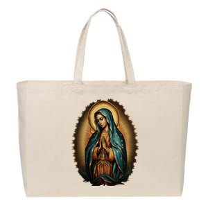 Our Lady Virgen De Guadalupe Virgin Mary Catholic Saint Art Cotton Canvas Jumbo Tote