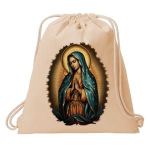 Our Lady Virgen De Guadalupe Virgin Mary Catholic Saint Art Drawstring Bag