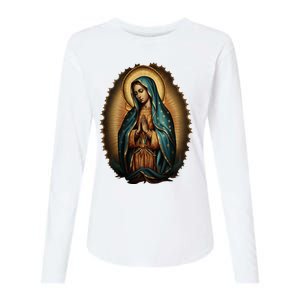 Our Lady Virgen De Guadalupe Virgin Mary Catholic Saint Art Womens Cotton Relaxed Long Sleeve T-Shirt