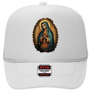 Our Lady Virgen De Guadalupe Virgin Mary Catholic Saint Art High Crown Mesh Back Trucker Hat