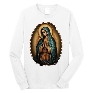 Our Lady Virgen De Guadalupe Virgin Mary Catholic Saint Art Long Sleeve Shirt