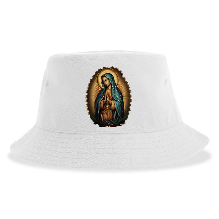 Our Lady Virgen De Guadalupe Virgin Mary Catholic Saint Art Sustainable Bucket Hat