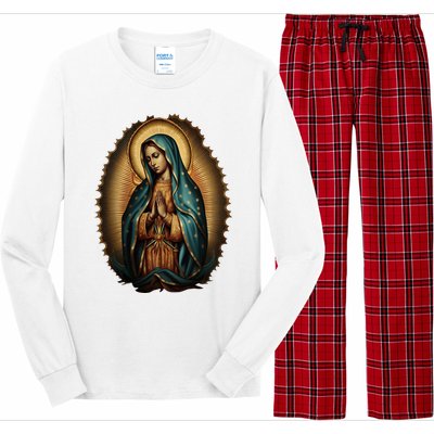 Our Lady Virgen De Guadalupe Virgin Mary Catholic Saint Art Long Sleeve Pajama Set