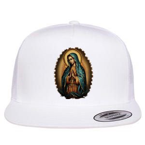 Our Lady Virgen De Guadalupe Virgin Mary Catholic Saint Art Flat Bill Trucker Hat