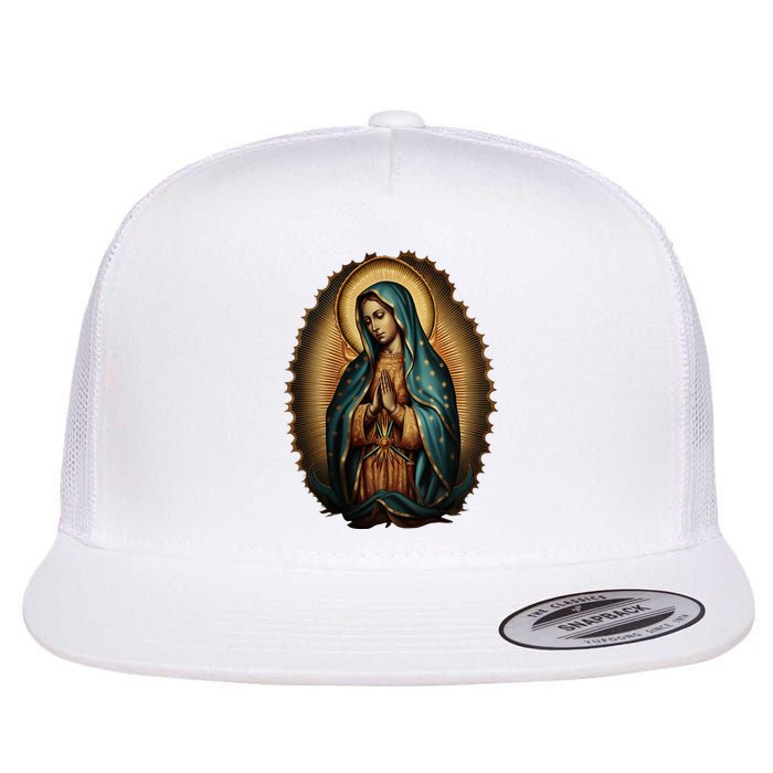 Our Lady Virgen De Guadalupe Virgin Mary Catholic Saint Art Flat Bill Trucker Hat