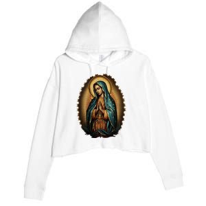 Our Lady Virgen De Guadalupe Virgin Mary Catholic Saint Art Crop Fleece Hoodie